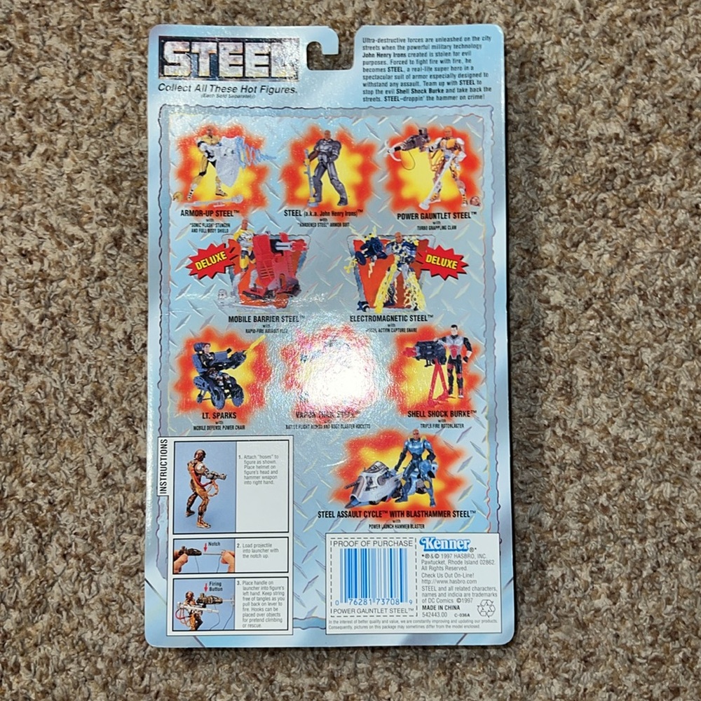 KENNER Steel 5” Scale Action Figure Power Gauntlet Steel AKA Shaq 1997 Vintage - Picture 2 of 2